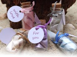 ribbon message in a bottle